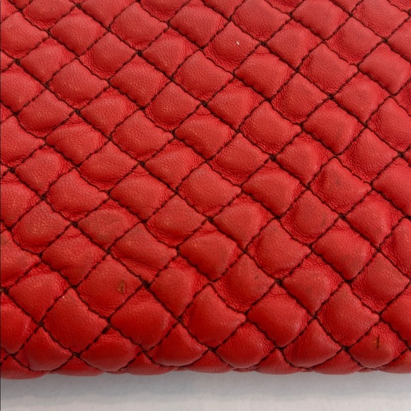 Bottega Red Woven Zip-Around Wallet - Picture 11 of 12